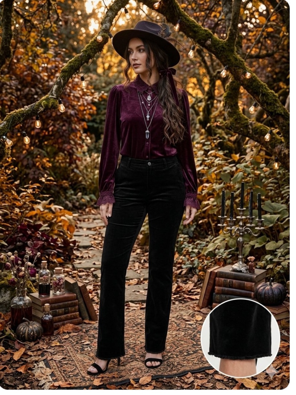 Lauren Ralph Lauren Petite
Black High-Rise Stretch Velvet Bootcut
Trousers